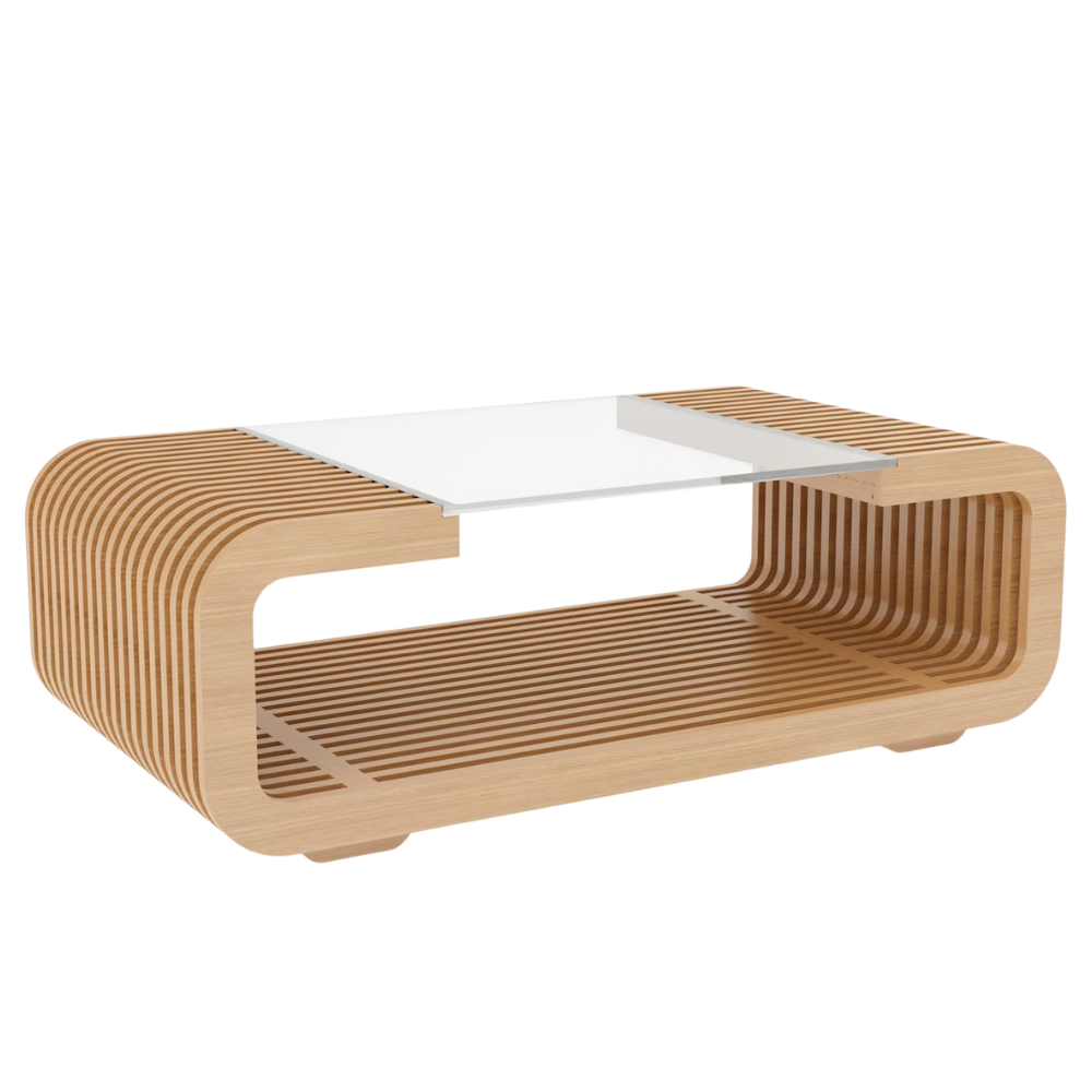 Mesa de Centro Media Luna Rectangular