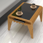 Mesa de Centro EdgeWood | Madera y Vidrio Negro