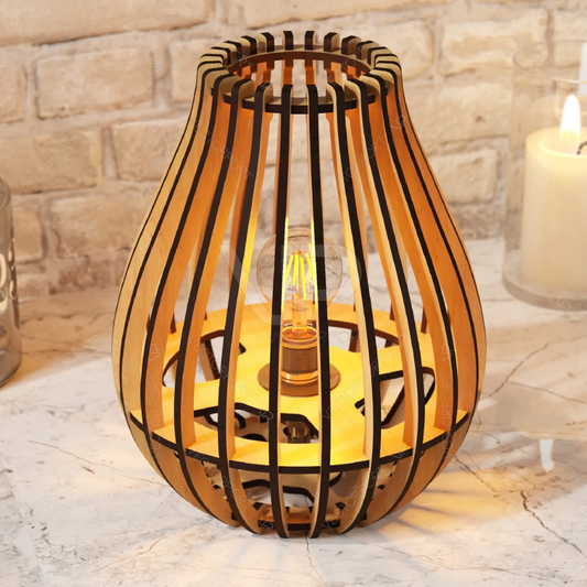 Lámpara de Mesa EcoFlare | Diseño Orgánico en Madera