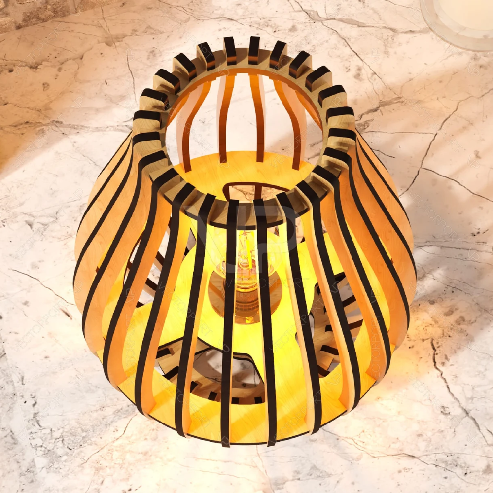 Lámpara de Mesa EcoFlare | Diseño Orgánico en Madera